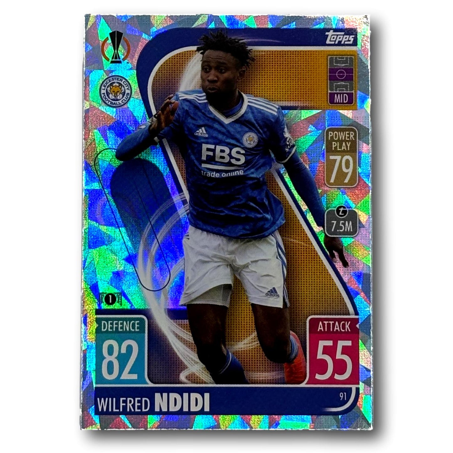 Topps Match Attax 2021/22 - Crystal Parallel - Wilfred Ndidi