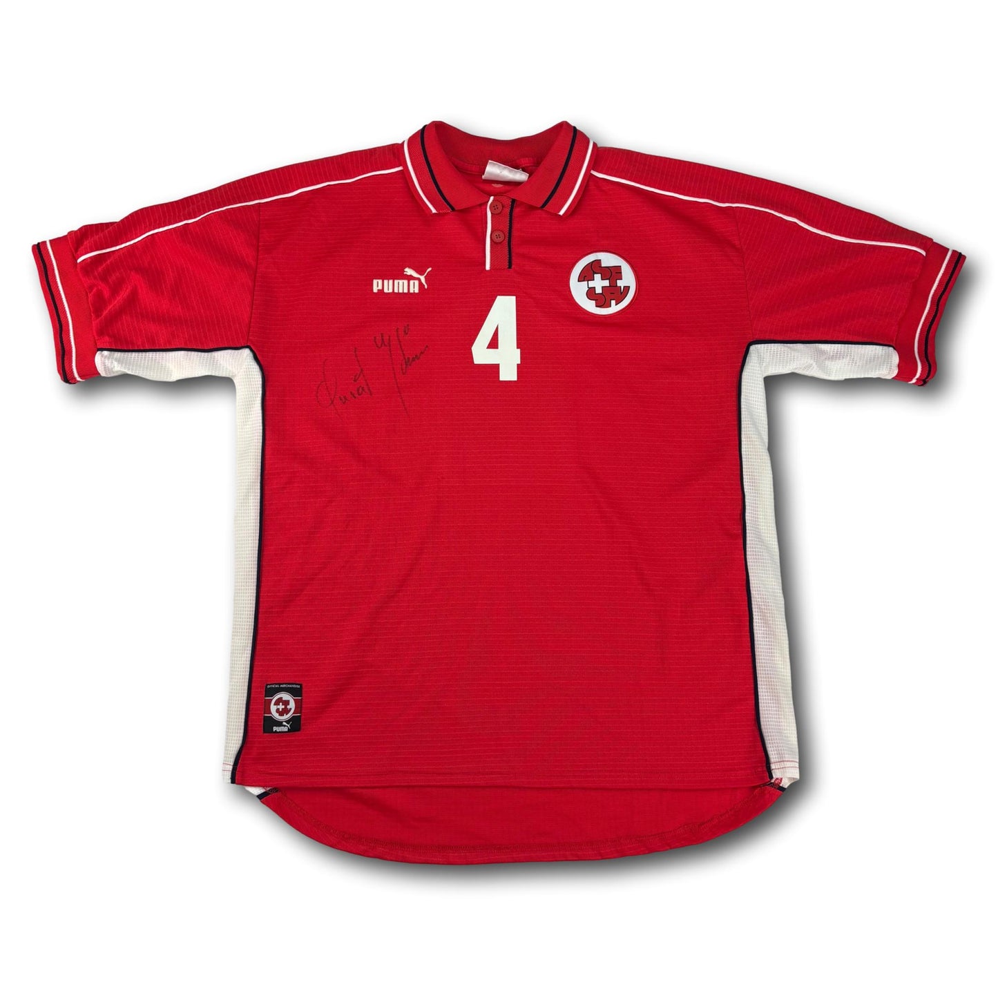 Suisse - 1999-2000 - Porté en match - Domicile - XL - Puma - #4 - signé