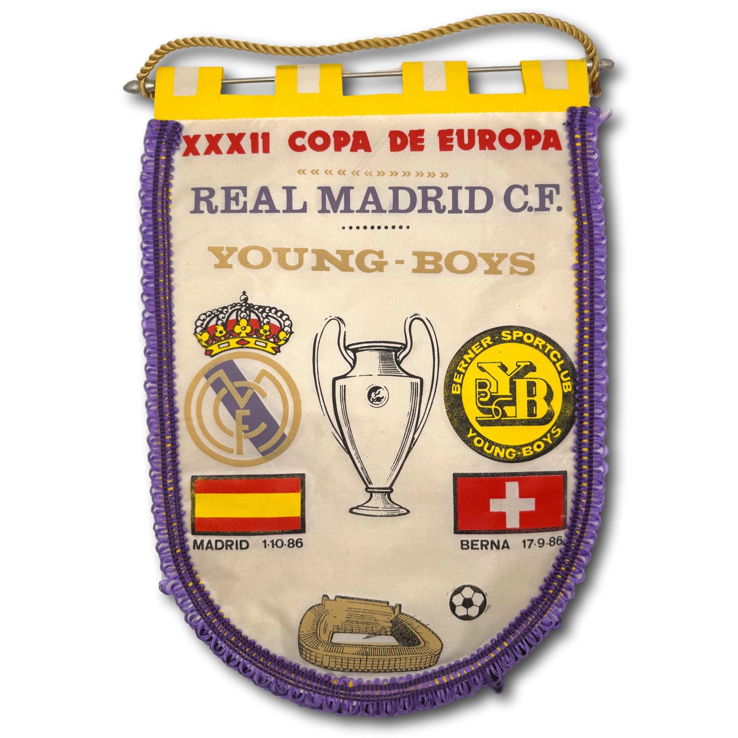 Copa de Europa - Real Madrid vs. BSC Young Boys - 1986 - Pennant