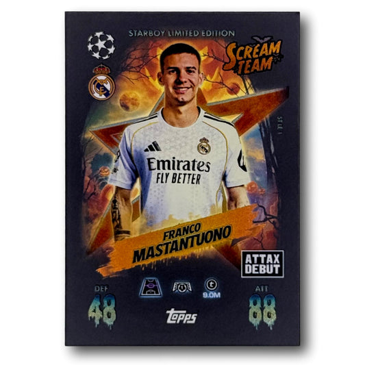 Topps Match Attax 2025/26 - Scream Team / Starboy Limited Edition - Franco Mastantuono
