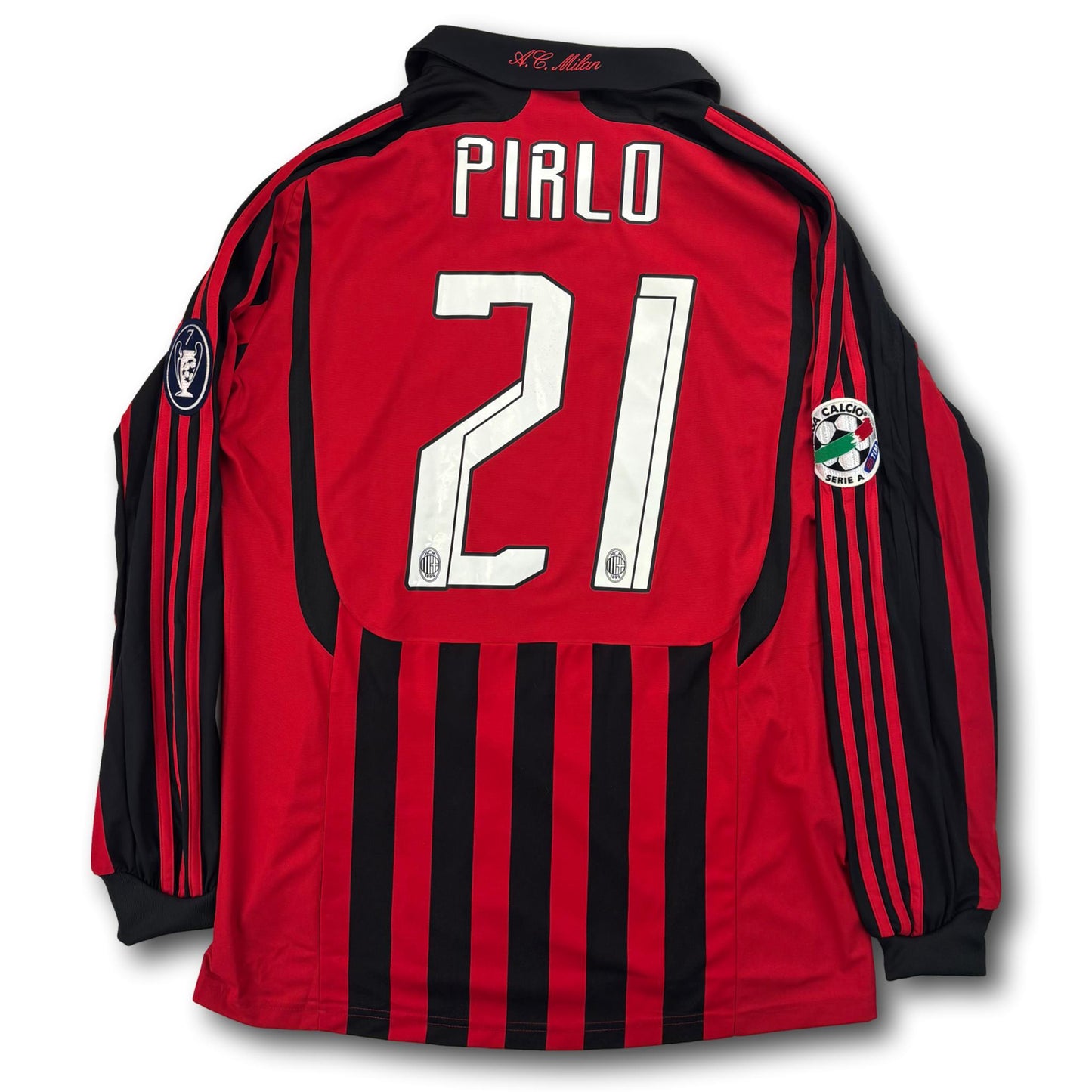 AC Milan - 2007-08 - Matchworn - Home - L - adidas - Pirlo #21