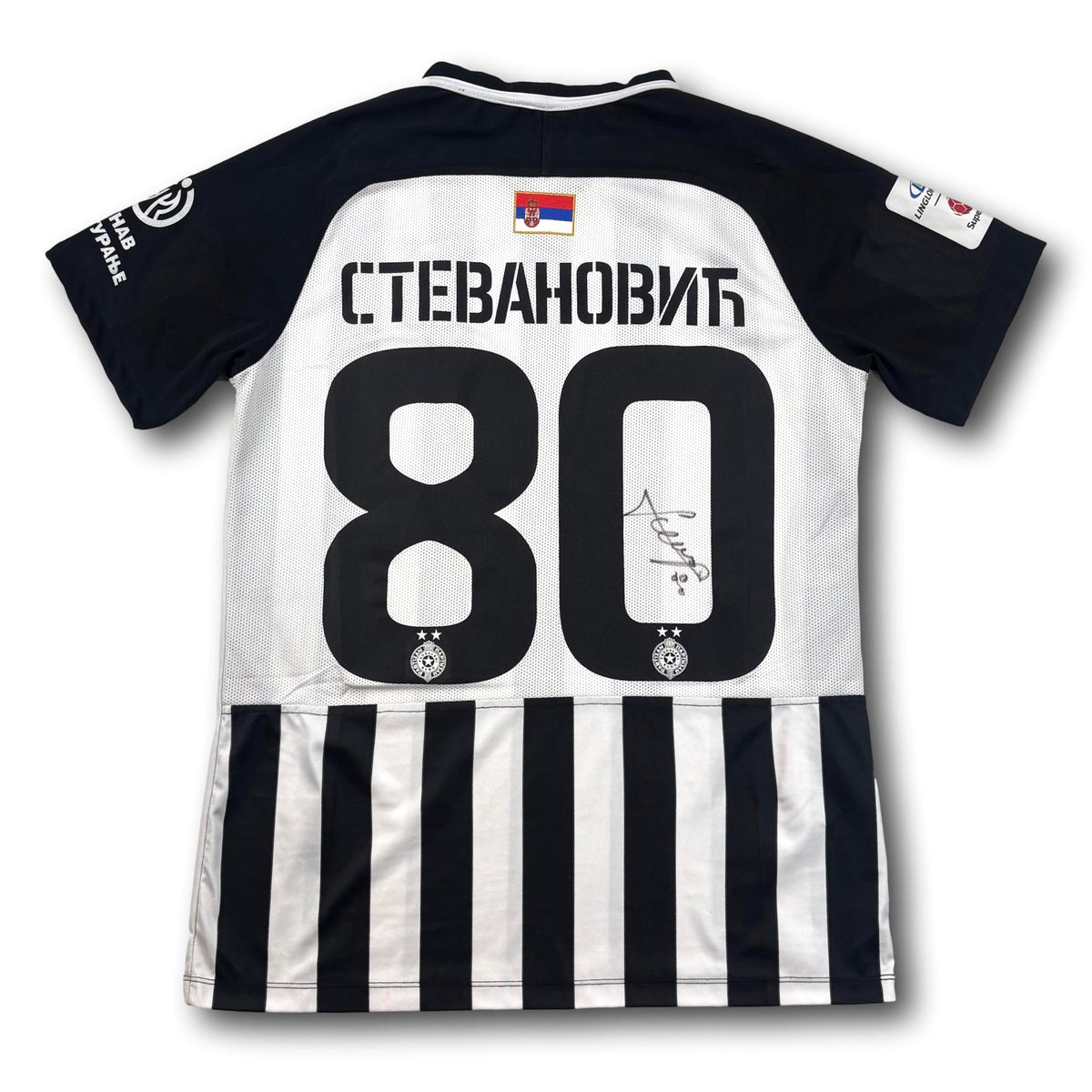 FK Partizan Belgrad - 2018-19 - Matchprepared - Heim - M - Nike - Stevanović #80 - signiert